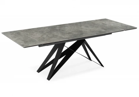 Кухонный стол Notta Блэкберн 160(220)х89 серый мрамор baolai / черный