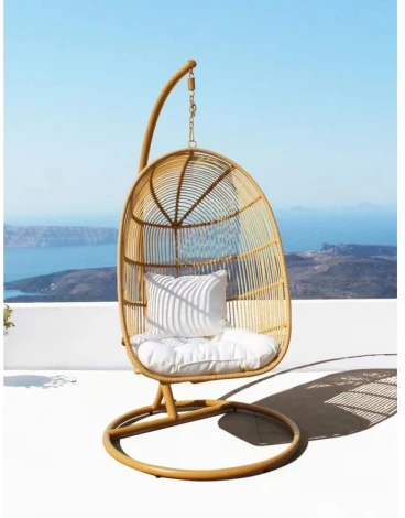 Подвесное кресло AFM-850G Beige (Искусственный ротанг/Бежевый) Afina