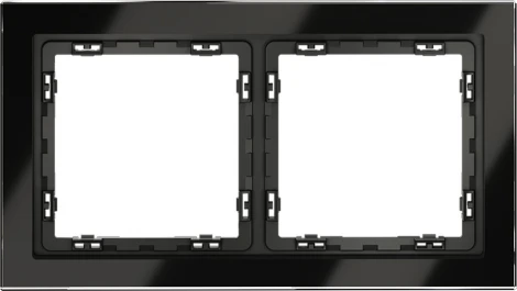 Рамка на 2 поста (черный, стекло) Voltum S70 VLS110208