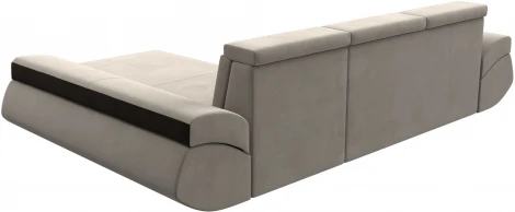 Диван угловой Лига-032 правый угол (Бежевый,Коричневый/Микровельвет) Лига Диванов арт.121650