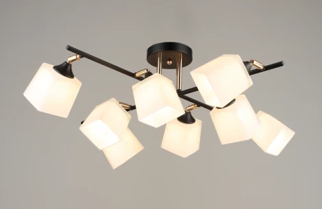 Потолочная люстра на штанге  SL6886-8 BK+GD Мелодия Света SL1N 000080214