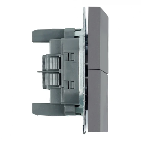 Переключатель 1-клавишный (механизм) СЗК 250В 10A RSW10-5105-10ZK платиново-серый, soft touch Stekker Эмили 50240