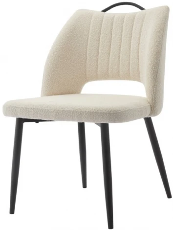 Стул JANETY UF998-04 бежевый, букле / черный каркас/ Товарный знак DISAUR