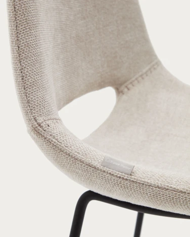 Zahara Барный стул бежевый с черными стальными ножками 76 см La Forma (ex Julia Grup) арт.148498