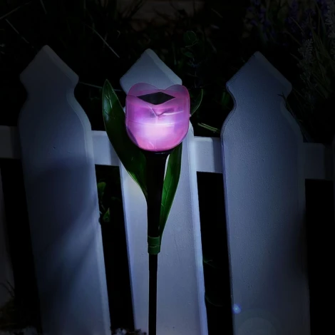 Грунтовый светильник на солнечной батарее Uniel USL-C-451/PT305 PINK TULIP (LED, цветы)