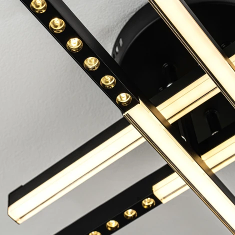 Потолочная люстра светодиодная на штанге с пультом с регулировкой цветовой температуры LED4U L5110-4 BK