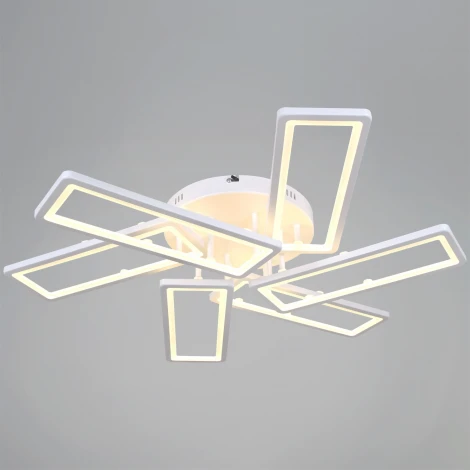 Потолочная люстра светодиодная на штанге с пультом с регулировкой цветовой температуры, яркости и ночным режимом Reluce 03629-0.3-3+3 WH