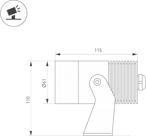 Светильник ALT-RAY-R61-12W Warm3000 (DG, 6 deg, 230V) (Arlight, IP67 Металл) 035892