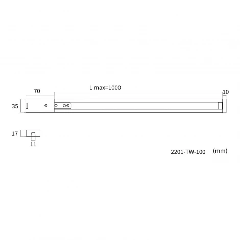 Шинопровод однофазный накладной 220V 1 метр Favourite Practica 2201-TW-100