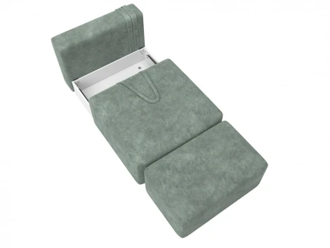 Модули диван и пуф Лига-060 НПБ (ЛДСП,Брус,Фанера,Велюр/Зеленый) Лига Диванов 129604