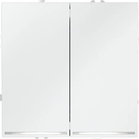 Выключатель двухклавишный с подсветкой (белый матовый) Voltum S70 VLS020202