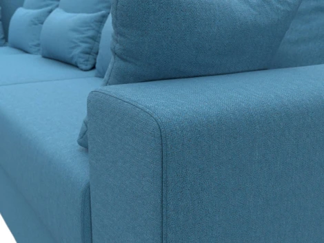 Диван угловой Майами Long левый угол (Голубой/Рогожка) Лига Диванов арт.123488L