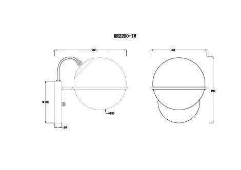 Бра MyFar Джулиан MR2290-1W в форме шара