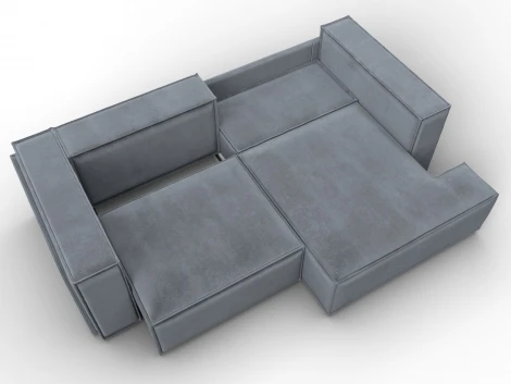Диван угловой Лига-061 угол правый (ДСП,Брус,Фанера,Велюр/Серый) Лига Диванов 131152