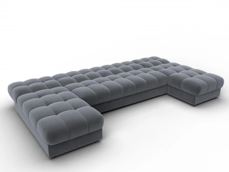 Диван П-образный Лига-116 НПБ (ДСП,ЛДСП,Велюр/Серый) Лига Диванов 137329