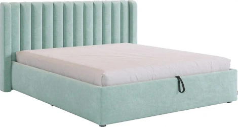 Кровать с подъемным механизмом Ева 160х200 см Mebelson (ДСП,ЛДСП,Велюр/Мятный) арт.ZP.KM1.6-23.2764