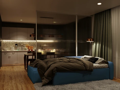 Диван угловой синий D1 Портленд AAA4150015 Premier 21