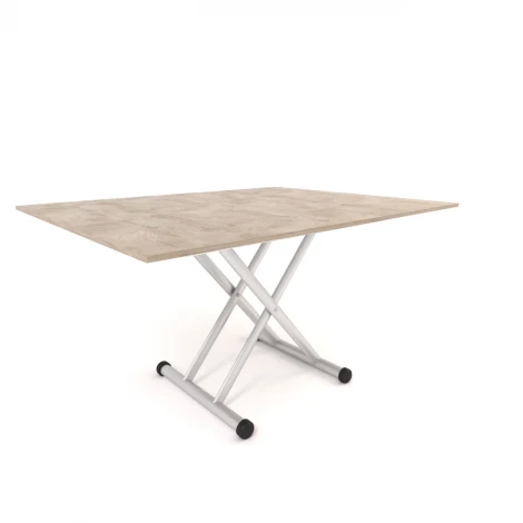 Стол трансформер журнальный обеденный Оку Серебристый