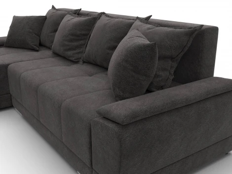 Диван угловой Лига-119 угол левый (ДСП,Брус,Фанера,ЛДС,Велюр/Темно-коричневый) Лига Диванов 137096L