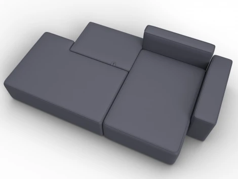 Диван угловой Лига-079 угол правый (ДСП/Пластик/Экокожа/Серый) Лига Диванов 129819