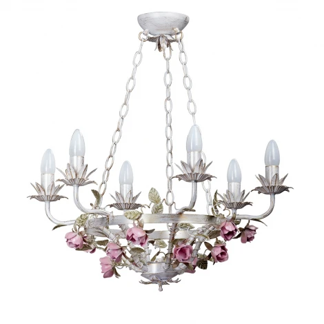 Подвесная люстра Vitaluce V1137/6 (220V, на цепи, свеча, цветы, листья, круглые, природа)