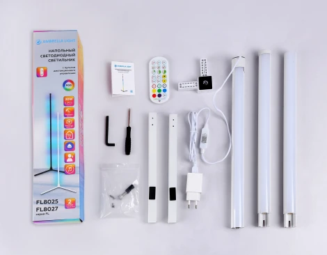 Угловой торшер светодиодный с пультом управления RGB Ambrella Comfort FL8020 (220V, выключатель)