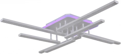 Потолочная люстра RGB светодиодная на штанге с пультом Reluce 77138-0.3-4+4 (220V)
