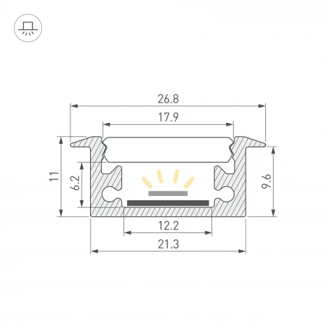 Профиль FLOOR27-H11-F-2000 ANOD (Arlight, Алюминий) 060247