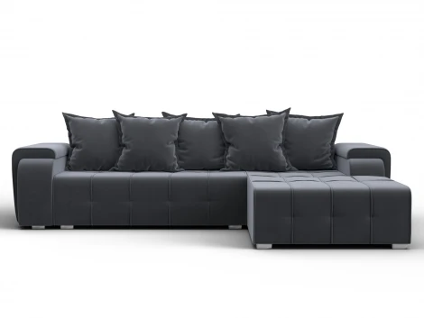 Диван угловой Лига-121 правый угол (ДСП,Брус,Велюр/Серый) Лига Диванов 137348