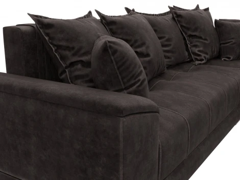 Диван угловой НордСтар правый угол (ДСП,Брус/Пластик/Велюр/Коричневый) Лига Диванов 127938