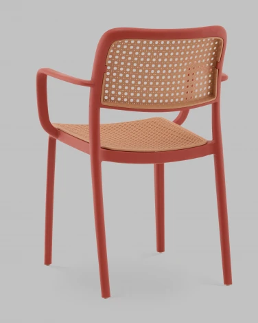 Стул Yona пластиковый с подлокотниками красный Stool Group арт.УТ000040844