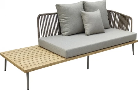 Диван трехместный правосторонний "BAYLEY" уличный серый  220*84*75см Garda Decor арт.129KN-03046