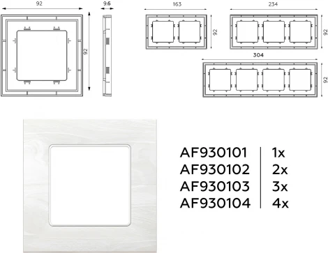 Рамка Ambrella Volt ALFA Grand (Белый мрамор) 3-ая AF930103