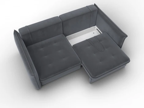 Диван прямой Лига-100 НПБ (ДСП,Фанера/Пластик/Велюр/Серый) Лига Диванов 133650