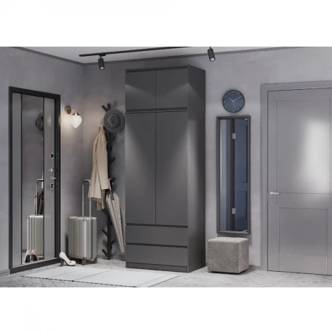 Шкаф БТС с антресолью Симпл ШК-03, графит