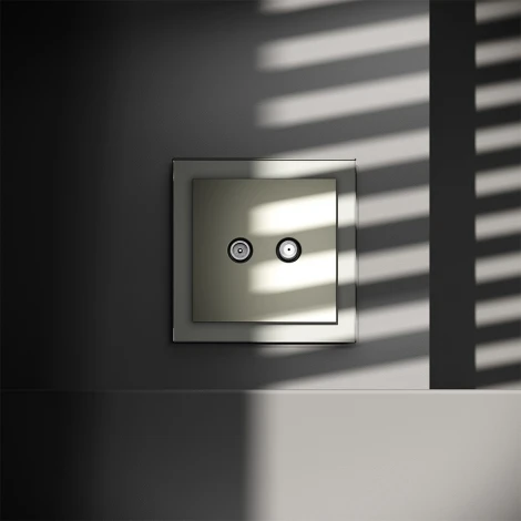 Розетка телевизионнная оконечная TV+SAT (сталь) Voltum S70 VLS060405