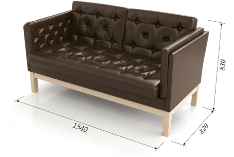 Диван Arsko Айверс М сосна темно-коричневый кожзам