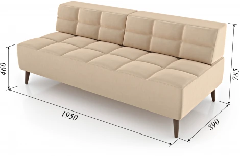 Диван Arsko Нельсон бежевый велюр