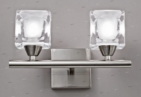 Бра Mantra Cuadrax, 2 плафона, никель, прозрачный