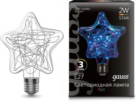 Лампочка светодиодная филаментная Gauss 160802008