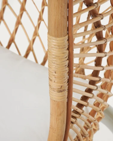 Кресло подвесное на стойке La Forma (ex Julia Grup) Ekaterina (Акрил,Сталь,Ротанг,Веревка,Пена)