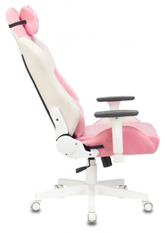 Кресло игровое Zombie EPIC PRO Fabric белый/розовый с подголов. крестовина пластик пластик белый