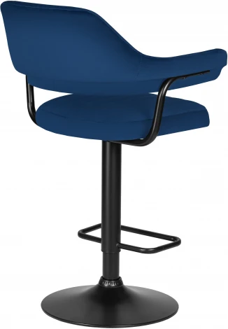 Стул барный DOBRIN CHARLY BLACK (синий велюр (MJ9-117)) 5019_BlackBase-LM BLACK, цвет сиденья синий (MJ9-117), основания черный