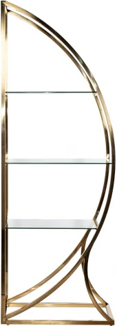 KFG087/1 Стеллаж "Полусфера" прозрачное стекло/золото блестящий 71*48*202см Garda Decor