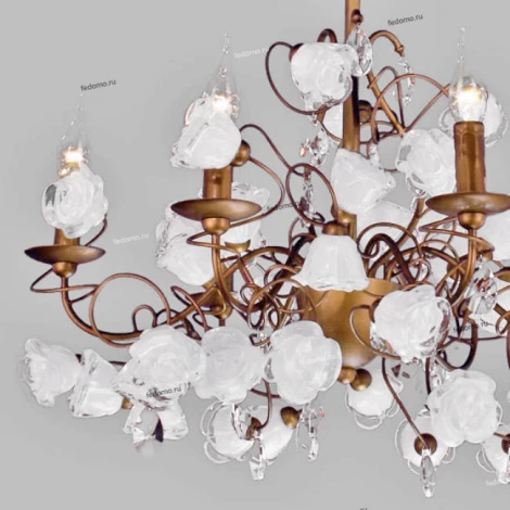 Подвесная люстра Eletto Rosetta EL324P06.1 (220V, на цепи, подсвечник, свеча, цветы)