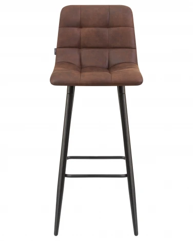 Стул барный NICOLE (черные матовые ножки, коричневая микрофибра (PK-03))