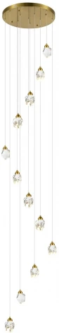 Подвесной светильник ST Luce Cascato SL6114.203.12 Золотистый/Прозрачный LED 12*3W 3000K