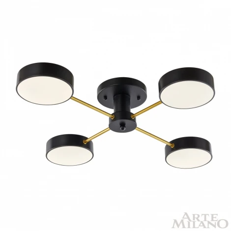 Потолочная люстра на штанге Arte Milano Ferrara 252006/4 Bk/Bk (LED, 220V, круглые)