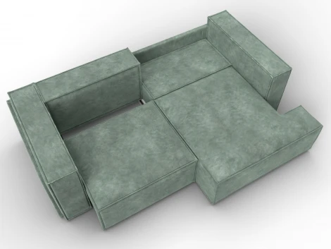 Диван угловой Лига-061 угол левый (ДСП,Брус,Фанера,Велюр/Зеленый) Лига Диванов 131146L