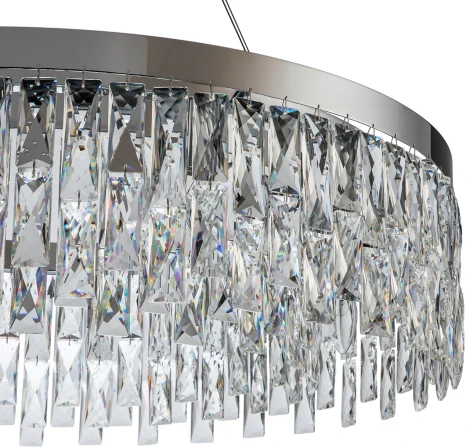 Подвесная люстра Indigo Anna V000386 (220V, хрусталь, на тросе, круглые)